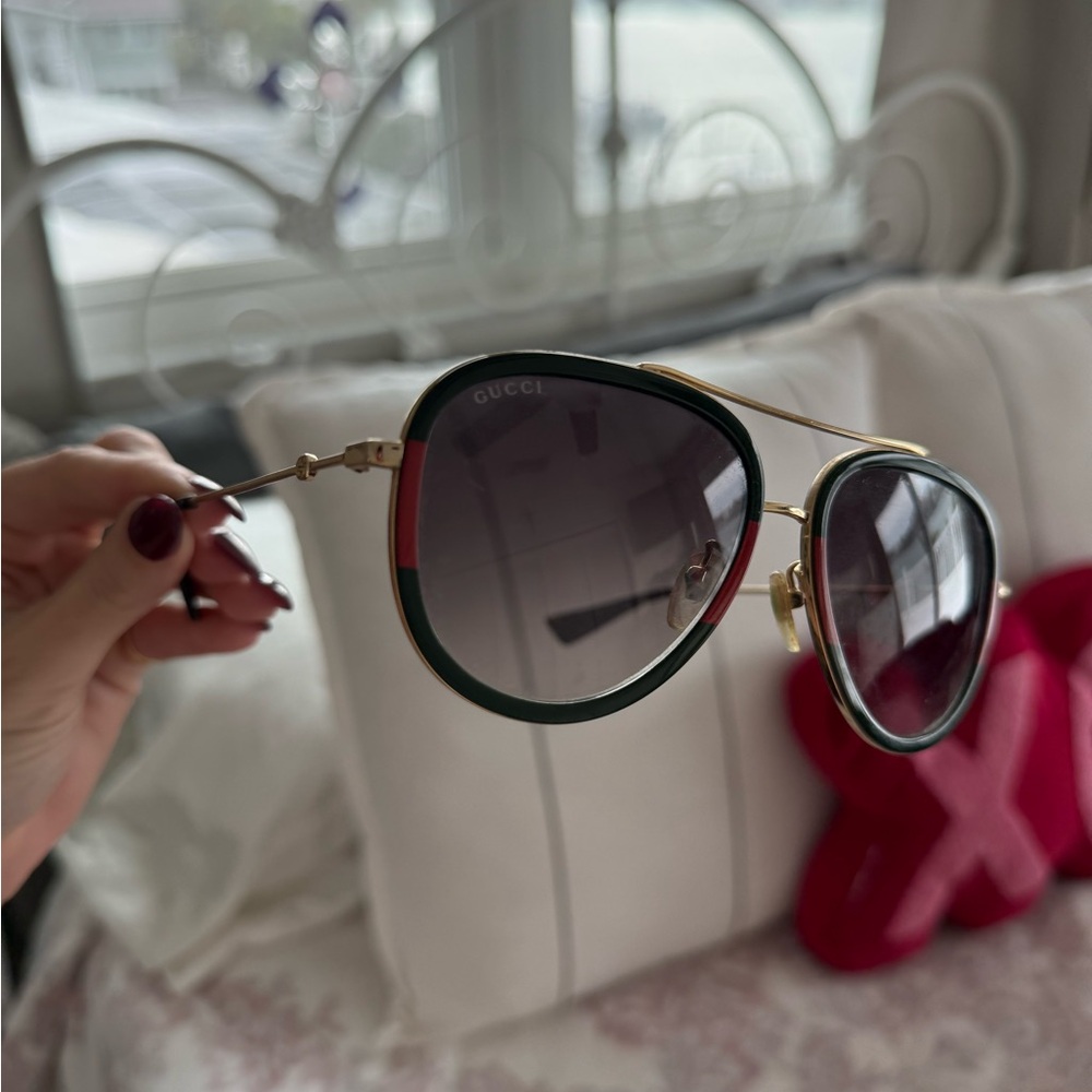 Gucci Green Aviator Sunglasses